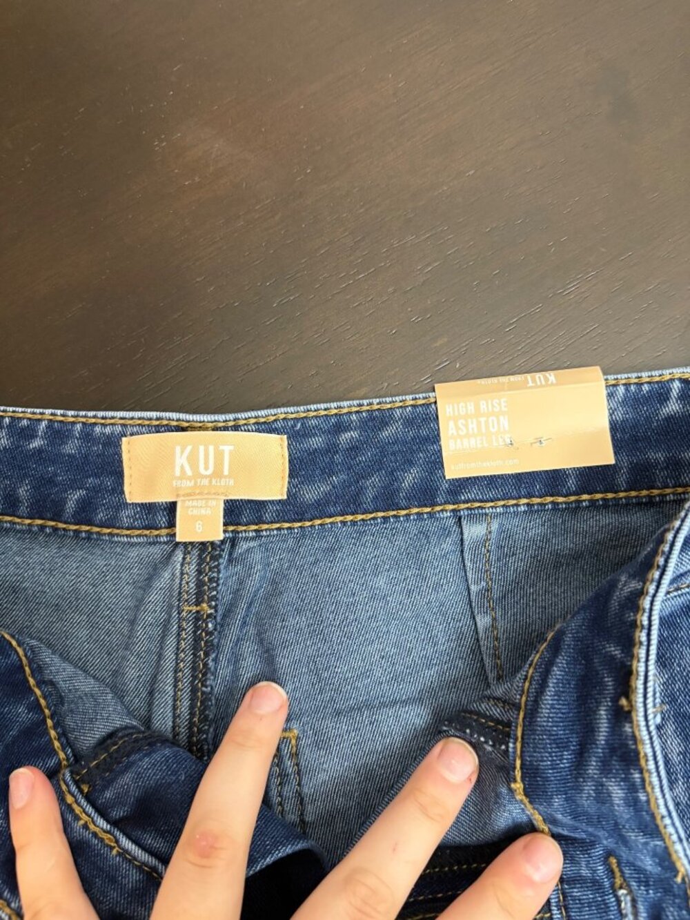 NEW Kut From the Kloth Ashton Barrel Leg High Rise Jeans Medium Blue Utility 6 - Picture 3 of 10